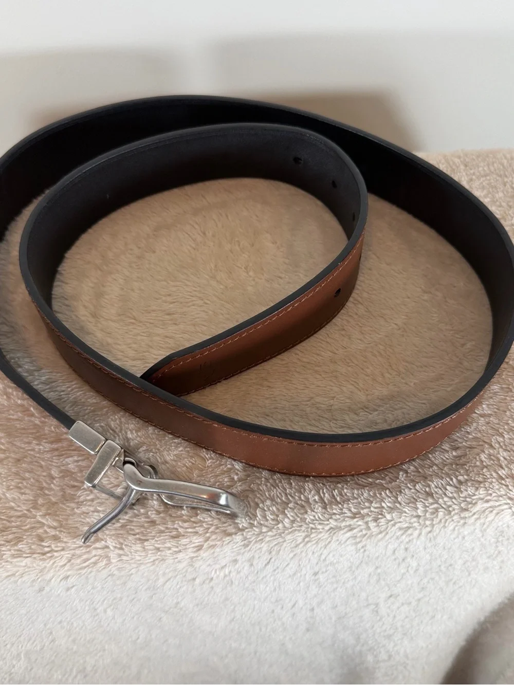 Polo by Ralph Lauren Brown Leather Belt with Silver Buckle Length 46”
